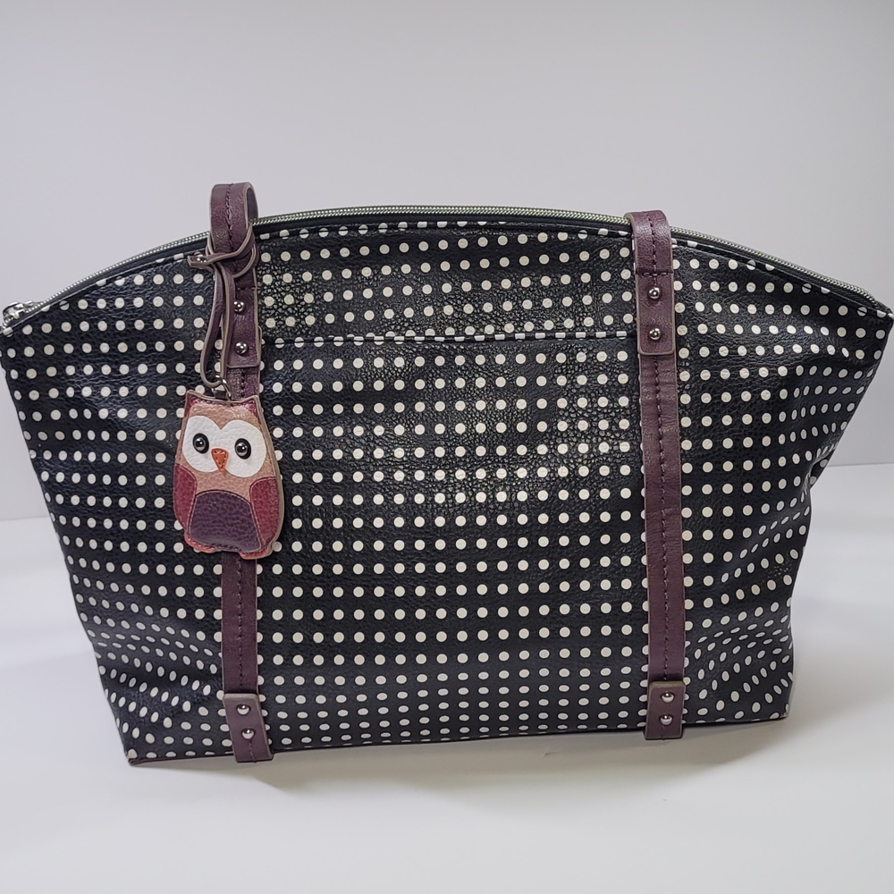 Relic Black and White Polka Dot Tote Bag